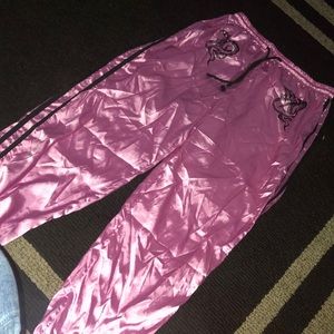 Silk pink sweat pants